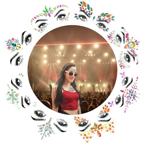 SHINEYES 8 Pcs Music Festival Face Jewels, Rhinestone Rave Face Gems Glitter,Crystal Birthday Party Festival Face Sticker, Eyes Face Body Temporary Tattoos for Festival Party