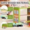 UDEAS Wooden Construction Set Toys Train Road Toys with Train Blocks Storage Toys for Children Age 3+