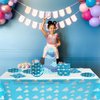 Blue Sky White Clouds Birthday Party Supplies, 20 Plates and 20 Napkins and Tablecloth71 '' x 42.5 '', Blue Sky Cartoon Theme Birthday Party Decorations for Baby Kids Shower