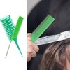 Hair Styling Comb,Highlighting Professional Styling Comb Metal Rat Tail Teasing Comb Dyeing Comb Foiling Comb for Home Hairstylist Barber Styling Weaving (4 Pcs Green)