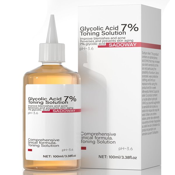 SADOWAY Glycolic Acid Toning Solution: 100ML 7% Glycolic Acid Toner for Skin Refreshment Suitable for Adults to Use at Home