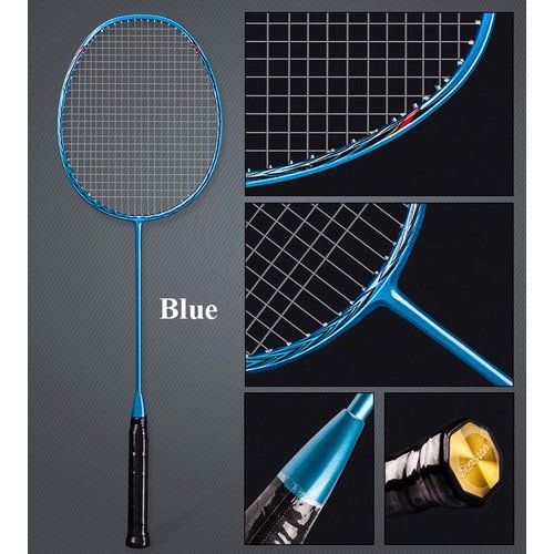 Senston N80 Badminton Racket Carbon Fiber Badminton Racquet, Single Professional Badminton Racket Blue Color