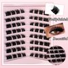 Fluffy Cat Eye Lash Clusters 12-20MM Thick Cluster Eyelashes Extensions D Curl Wispy Individual Lashes 64 PCS DIY Cluster False Eyelashes at Home, by Anforlin