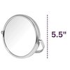 Model's Choice Two-Sided Tabletop Makeup Mirror - Makeup Mirror with 5X Magnification & Swivel Design - Portable 5.5-Inch Diameter Mirror in Chrome Finish - Model MC109C