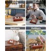 Wood Cigar Ashtray Cigar Accessories Cigarettes Ashtrays for Indoor Outdoor Patio Home Office Use, Solid 4 Slot Cigar Holder, Square Wooden Brown Cigar Ash Tray Cigar Gift Sets for Men with GIFT BOX