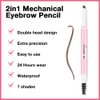 Waterproof Eyebrow Pencil, Professional Makeup Micro Brow Pencil, Double-ended ultra-fine eyebrow pencil, Ultra-Fine Mechanical Pencil (1, 09#Dark Brown)
