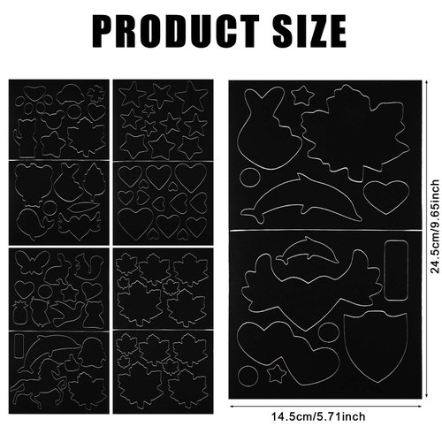 10 Sheets Down Jacket Patches Self Adhesive Fabric Patches for Clothes, Washable Polyester Repair Patch Kit for Outerwear Clothing Bags Backpacks, with Abundant Patterns (Black)