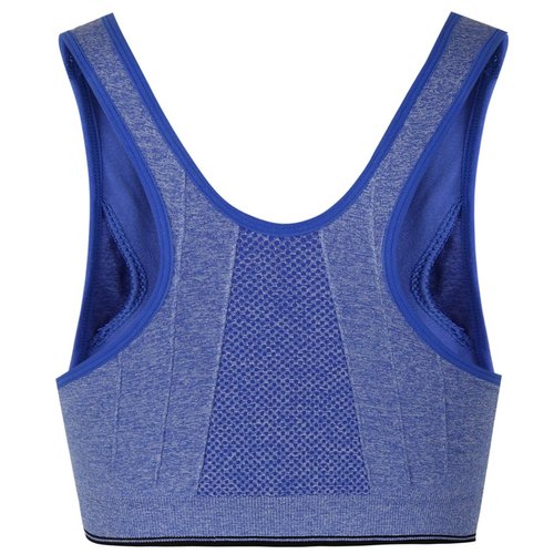 ohlyah Women's Zipper Front Closure Sports Bra Racerback Yoga Bras Blue M