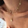 LittleB Boho Layered Shell Pendant Necklace Gold Sequins Necklaces Chain Jewelry for Women and Girls