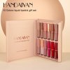 BAISEN DIARY 12 Colors Book Style Velvet Matte Liquid Lipstick Christmas Gift Set Long-Lasting Non-Stick Cup Not Fade Shimmer Nude Lip Gloss Thanks For the Love Lip Set (Set A)