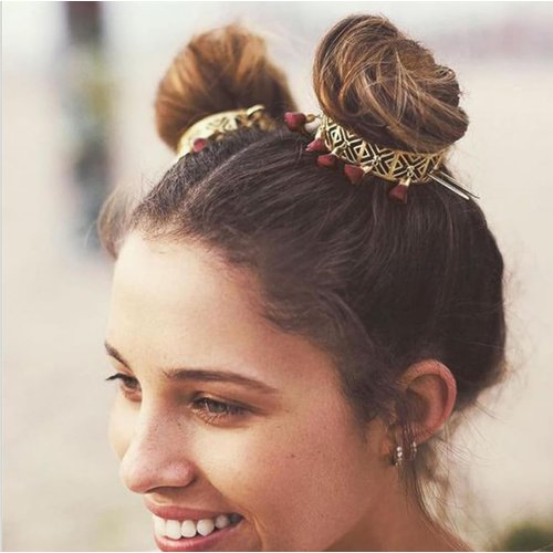 E EMZHOLE 2 Pcs Bohemia Hair Pins Ethnic Style Tassel Hair Clips Headpiece Hair Bun Ponytail Holder Updo Space Bun Hair Accessories Jewelry for Women Girls