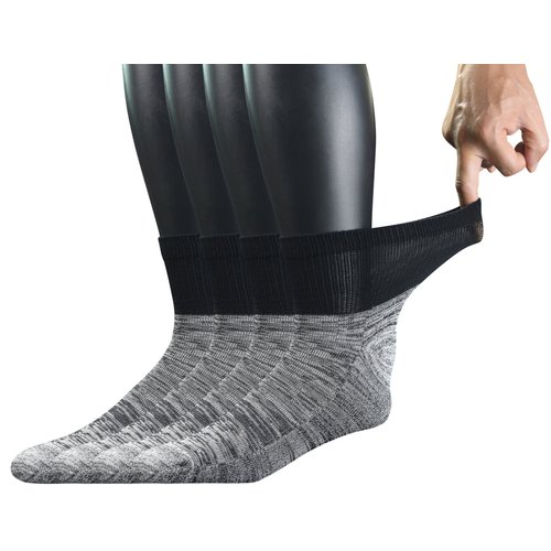 Yomandamor Men's 4 Pairs Diabetic Ankle Socks with Seamless Toe And Cushion Sole,L Size(Socks Size:10-13)