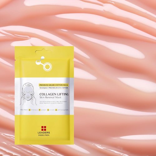 Leaders Insolution Collagen Lifting Skin Renewal Mask | Marine Collagen for Firmness and Elasticity Anti-Wrinkle, Sculpting Facial Sheet | Hydrating Serum for Smooth Skin (5 Sheets)