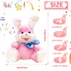 Humor Ted Bunny Plush Baby Toys Easter Gifts Bunny Stuffed Animals Peek-A-Boo Toys Repeats What You Say Singing with Floppy Ears Birthday Gift for Toddler 7 8 9 10 11 Months 1-2 Year,12 inch Pink