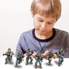 MEIEST 6 PCS Mini WWII Soldier Military Action Figures, Army Model Building Block Toys with Multiple Military Weapons Accessories,Party Favors Set for Kids (German Army)