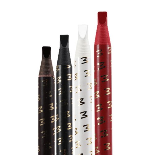 TgoBeauty 4pcs Microblading Eyebrow Pencil Waterproof Peel-Off Brow Pencil Set Hard Core Long-Lasting Eye Brow Pencil for Marking, Filling, Outlining and Eye Brow Permanent Makeup (4pcs Mix Colors)