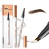 2024 New Magic Eyebrow Pencil,3D Waterproof Microblading Eyebrow Pen with 4 Fork Tip,Natural Makeup Long-Lasting Eyebrow Pencil,Makeup Fine Stroke Eyebrow Tattoo Pencil (Dark brown-C)