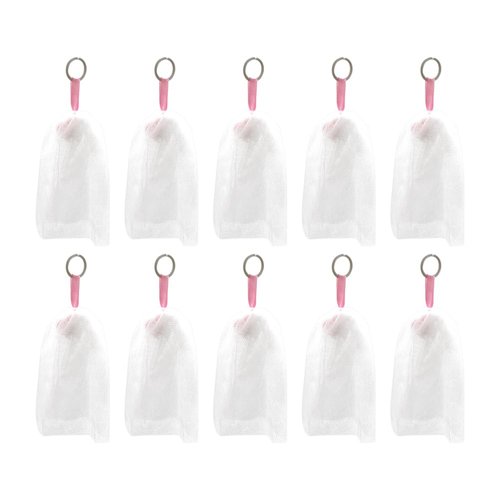 UUYYEO 10 Pcs Bubble Soap Foaming Net Pouch Shower Soap Saver Bag Mesh Soap Drawstring Bag Bar Soap Holder Drying Bags for Body Face Cleaning