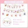 Luvsweets Wildflower Birthday Decorations for Girls - 3 Pcs Wildflower Happy Birthday Banner Decoration Party Supplies Garland Flower Party Decorations for Women Girl Birthday Decor