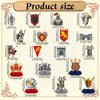 18 Pcs Medieval Knight Birthday Party Decorations Medieval Castle Party Supplies Medieval Whirls Hanging Banner Decorations Stone Wall Shield for Medieval Birthday Party Supplies
