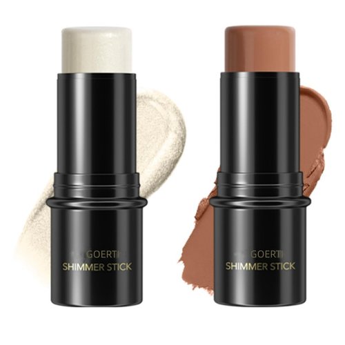 2Pcs Cream Contour Stick Bronzer Highlighter Makeup Stick Face Brightens or Shades Pencil Professional Shaping and Contouring Pen for a Flawless Look Waterproof Non-greasy Non-drying (03# 08#)