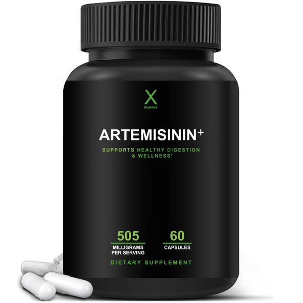 HUMANX Artemisinin 505mg with Bioperine for Greater Absorption - Supports Healthy Aging, Digestion, and Immunity - USA Third Party Tested - Vegan, Non-GMO - Artemisia Annua - Sweet Wormwood Extract