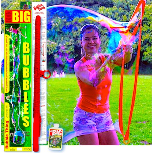 BUBBLETHING The Original Giant Bubble Wand Makes The World's Longest Bubbles, Over 35 feet Long, Includes 2.7 Gallons of Giant Bubble Solution, Non-Toxic Certified