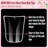 NOVO OVO Extra Short Duck Feet Full Cover Nail Tips for Small and Medium Hand, Press On Acrylic Clear Flare Y2K Full Coverage Thick French Soft Gel Fake False Nail Extension x 12 Sizes 120 pcs