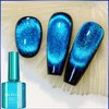 Blue Cat Eye Gel Nail Polish, 12D Royal Blue Gel Nail Polish Cat Eye, Magnetic Gel Nail Polish for Women, Magnetic Nail Polish Gel, Diamond Glitter Cats Eye Gel Nail Polish, Cateye Gel for Nail Art