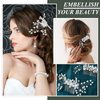 64 Pieces Wedding Hair Comb Set, Include 20 Flower Rhinestone Hair Sticks, 20 Pearl Hair Pins, 3 Crystal Pearl Combs, Pearl Wedding Hair Vine, 20 U Shaped Pearl Hair Clip (Stylish Style)