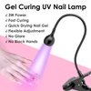 UV Nail Lamp LED Light for Gel Nails, BORNBYME 3W Portable Goose Neck UV Light with Fixed Clip USB Charge for Nail Salon Home Lamp for Gel X Nails, Black