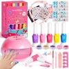 Kids Nail Polish Kit with Nail Dryer, 69PCs Nail Art Makeup Toy Set for Kids， Christmas Birthday Presents for 7 8 9 10 11 12 Year Old Kids Party Cosmetic, Nails Pen Manicure Toddler Stuff