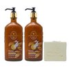 Bath & Body Works Aromatherapy Orange + Ginger 2 Pack Body Lotion Gift Set Bundle with a Natural Oats Bar Soap - Full Size