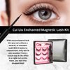 Magnetic Eyelashes and Eyeliner Kit - Enchanted Magnetic Lash in a Set of 3 Natural, Glam, and Dramatic Lashes - Easy Application Tweezers Included