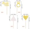 24 PCS Bride to Be Cupcake Toppers with Glitter Heart Ring Dress Bridal Shower Cupcake Picks Decorations for Wedding Engagement Bachelorette Party Supplies Gold