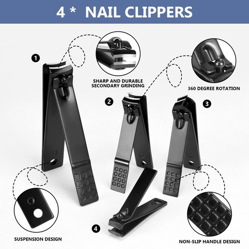 Manicure Set, Professional Nail Clippers Pedeicure Kit 26 Pieces Nail Care Tools for Travel & Grooming (Brown)