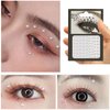 DANNEASY Silver Glitter Eyeshadow Palette and 189pcs Self Adhesive Rhinestones Gem & Pearls, Shimmer Single Eye Shadow Powder Stick on Gems Rhinestones Jewels Stickers for Face Makeup Nail Hair