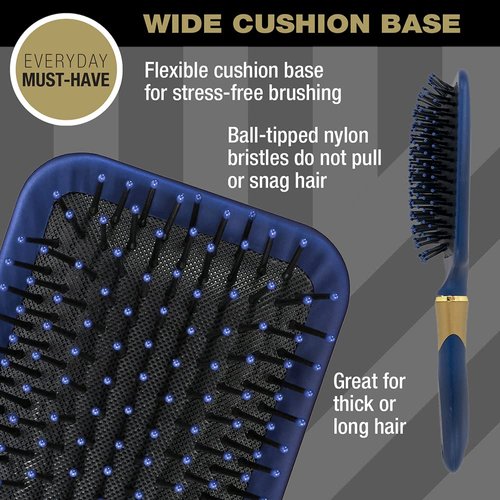 Conair Velvet Touch hair brush - Detangling hair brush - curly hair brush - hair brushes for women - detangler brush - hair brushes for women - Colors at random