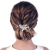 Gorais Flower Bride Wedding Hair Comb Silver Crystal Bridal Hair Piece Leaf Hair Decoration Hair Accessories for Women and Girls
