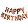 Brown Happy Birthday Balloons Banner,16 Inch Mylar Foil Letters Sign,Reusable Balloons for Women, Men, Boys & Girls Birthday Decorations Party Supplies