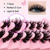 7 Pairs Manga Lashes Wet Look 19mm Flu-ffy D Curl Lashes Volume Spiky Lashes Dramatic Cosplay Lashes Wispy Fairy Lashes Faux Mink False Eyelashes Japanese Korean Lashes(S24)
