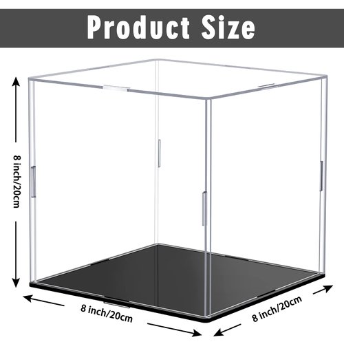 Clear Self-Assembly Acrylic Display Case Transparent Dust Proof Protection Showcase for Figurine Collectibles Figures Basketball(8 x 8 x 8 Inch)