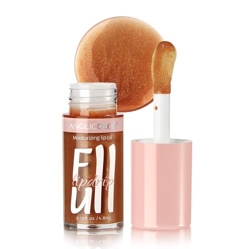 Moisturizing Lip Oil, No-Sticky Tinted Lip Gloss for Dry Lips Lip Balm Lip Care, Shiny and Vegan Tinted Lip Gloss 0.16OZ - 06 GAIA