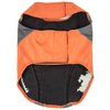 DOGHELIOS 'High Octane' Softshell Neoprene Polar Fleece Reflective Performance Pet Dog Coat Jacket w/ Blackshark technology, X-Small, Orange, Grey