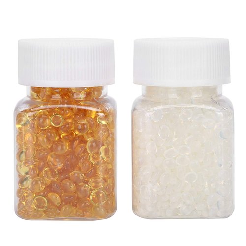 Joyzan Hair Extension Granule, Fusions Keratin Pellets Bead Hairing Extensions Granules Hot Melt Grain Making Nail Design Wig Glue Tip Rebond Bead Flat Tool Accessory Total 100g 2 Bottle DIY Accessory