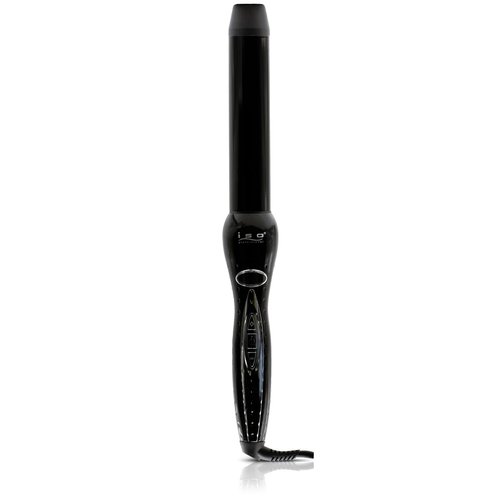 ISO Beauty ISOTWCBG32MM-705 The Digital Twister - 32mm Tourmaline-Infused Ceramic Pro Curling Wand w/Cool Tip - Gold Collection - Black