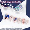Allstarry Nail Glitter 4Pcs Holographic America's Patriotic Nail Art Glitter Sparkly Red Blue Chunky Flakes Veterans Day Body Sequin 4th of July Decoration for Manicure Independence Day