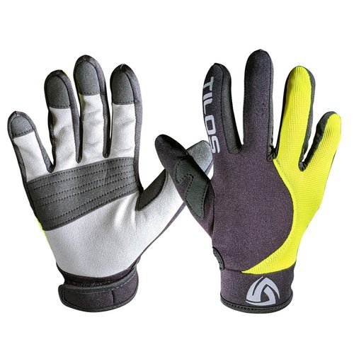 Tilos 1.5mm Tropical Dive Gloves Stretchy Mesh with Amara Leather for Snorkeling, Kayaking, Water Jet Skiing, Sailing, Scuba Diving, Rafting (Yellow, XL)