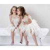 Kids Girls Spaghetti Strap Lace Feather Fringes Tutu Tulle Swan Princess Dress Ruffles Backless Ballet Leotard Dance Skirted Pageant Party Wedding Formal Birthday Cake Short Tiered Gown White 12-18M