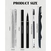 Eyebrow Pencil Black, Brow Pencil with Ultra-Fine 0.01mm Brush-Tip, Multifunctional Liquid Eyeliner & Eyebrow Pen, Waterproof Sweat-Proof Long-lasting Quick Drying Smooth, with Brow Razor & Brush-05#
